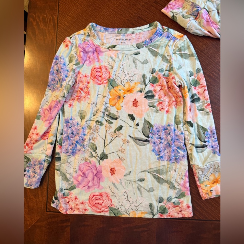 Posh Peanut Floral Pajamas 3T-4T